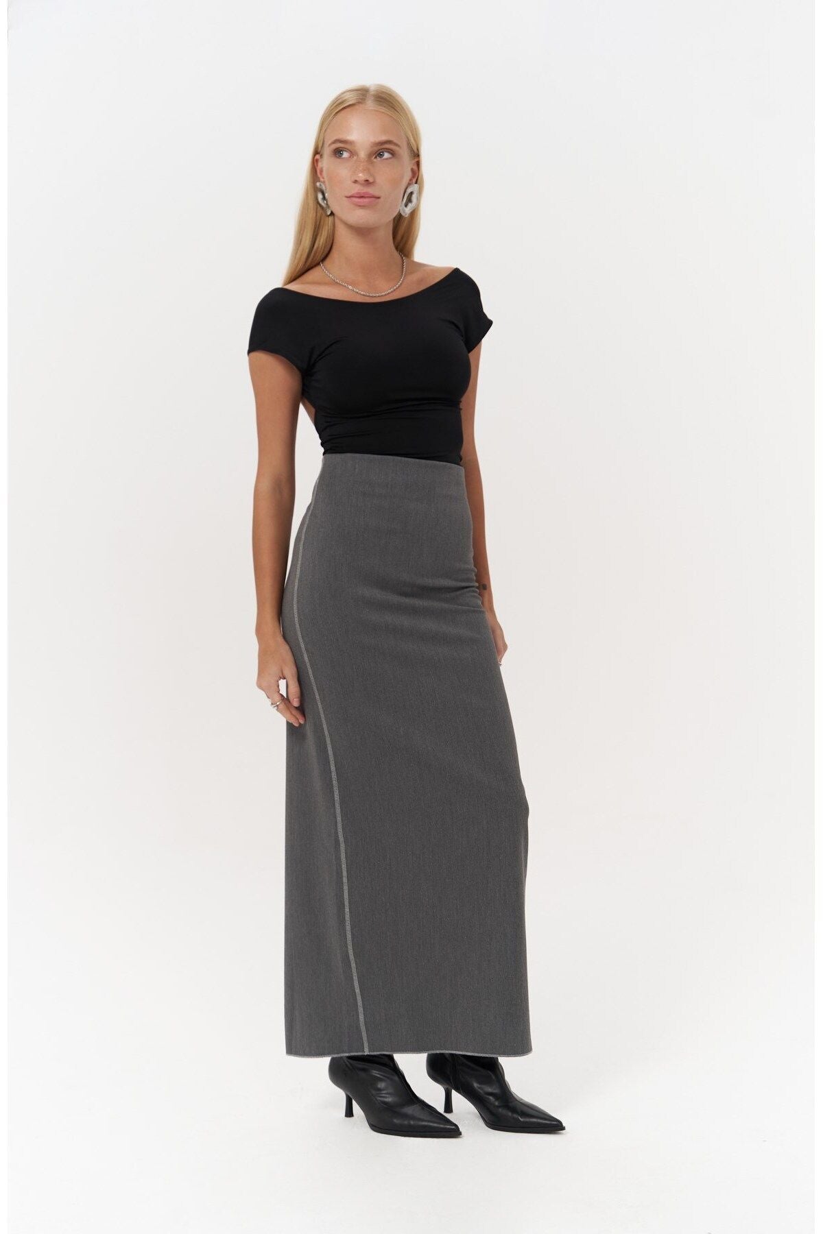 Laden Smoked Midi Pencil Skirt