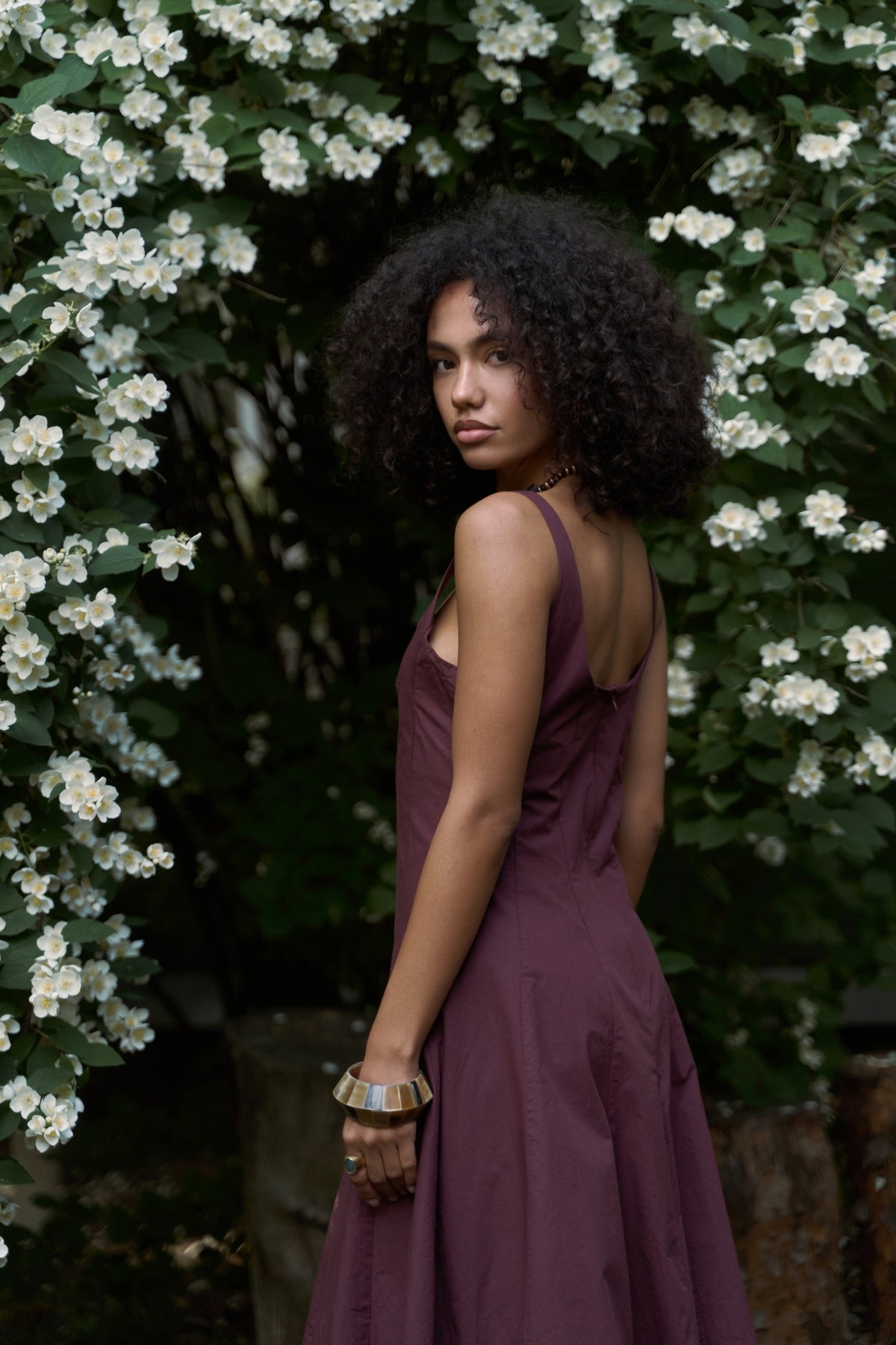 Garda Long Claret Red Balloon Dress