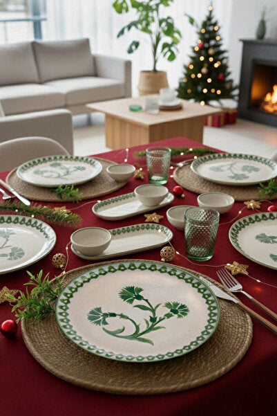 14 Piece Breakfast Set for 6 Persons Ottoman Elegance Green - 2