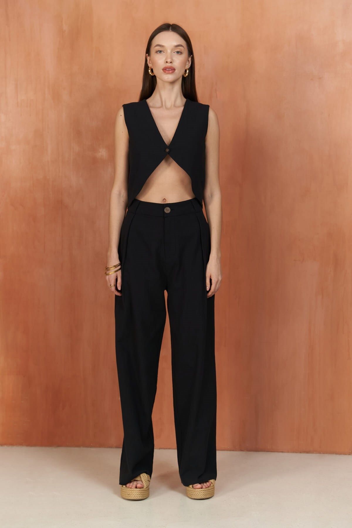 Montana Black Vest Trousers Set