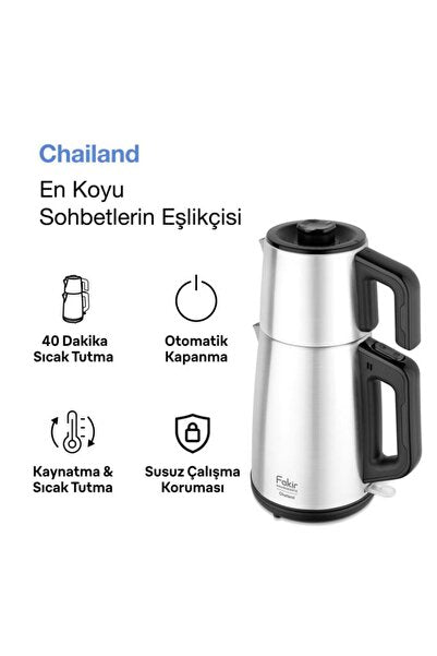 Chailand Tea Machine with Inox Steel Teapot 1.8L Hidden Resistance Automatic Shut-Off Tea Maker