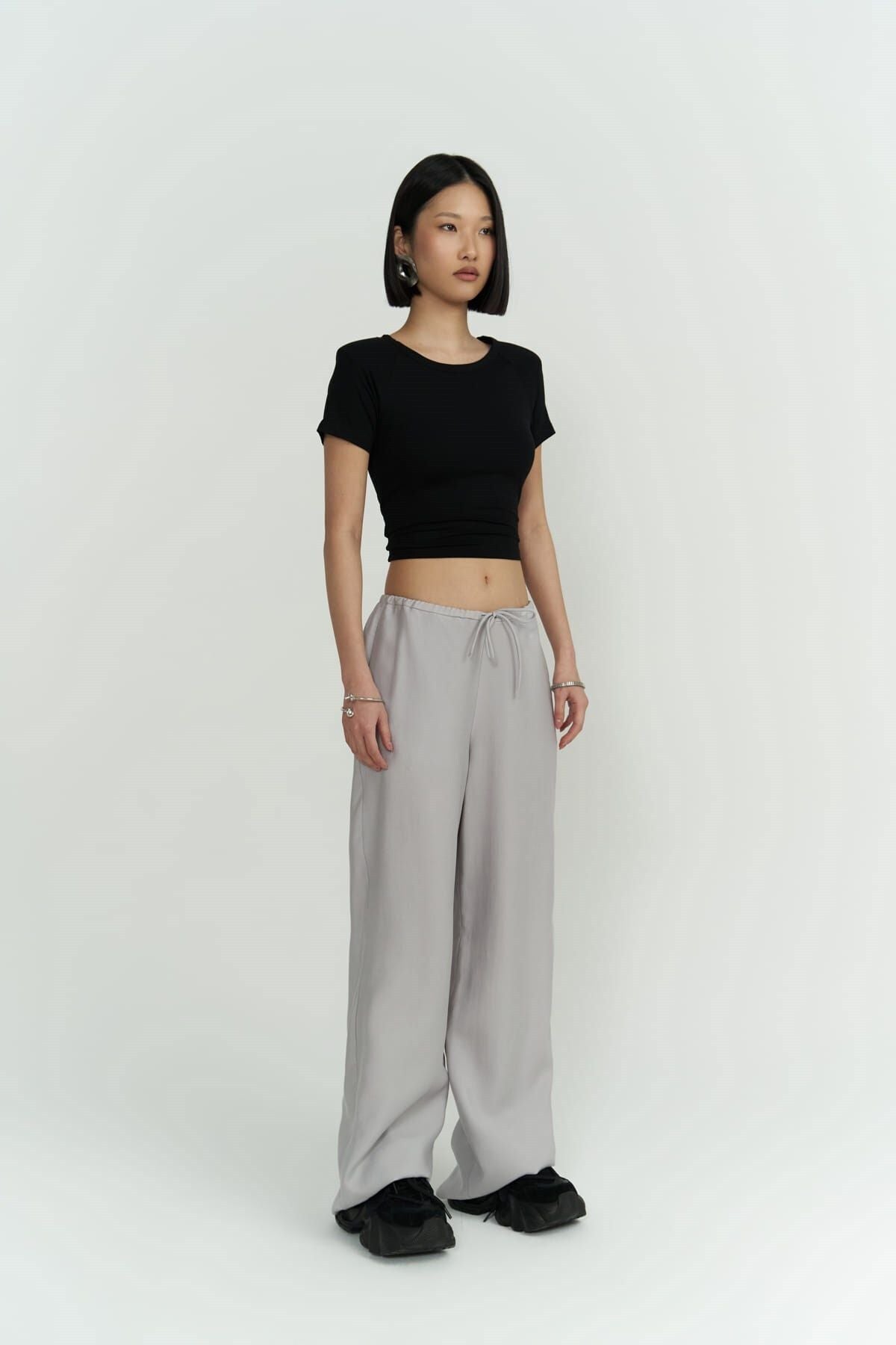 Paris Gray Basic Trousers