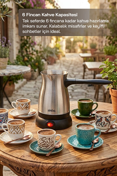 SCM-9038 Turkish Coffee Machine 500 ml – Stainless Steel Coffee Pot – Automatic Shut-Off